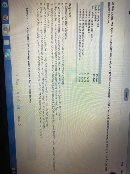 small manufacturing company, at the beginning of the year. Getting the company