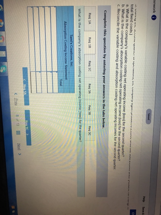 Tyler's personal finances. The following income statement for the first quarter was