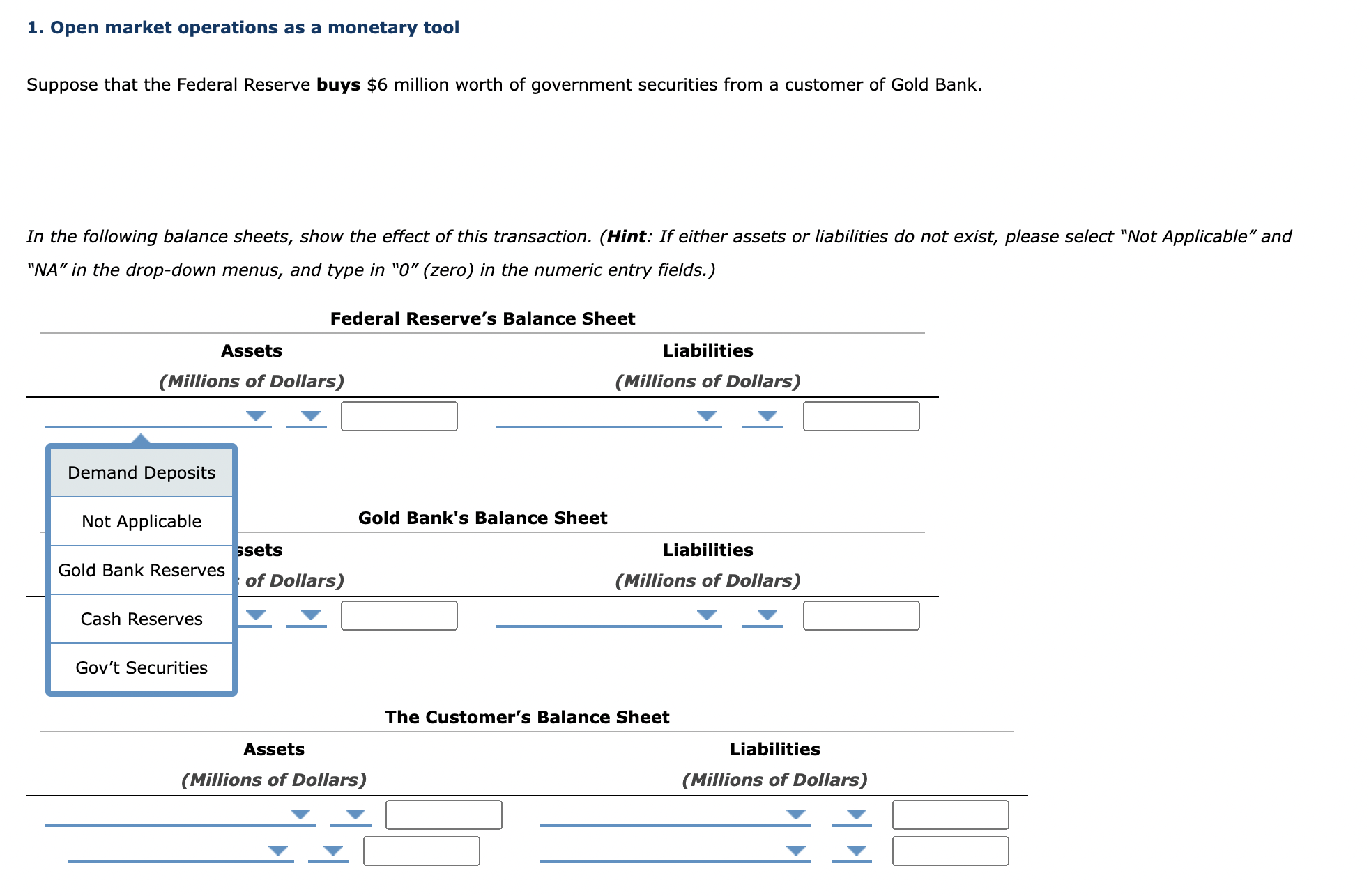 1. Open market operations as a monetary tool Suppose that the