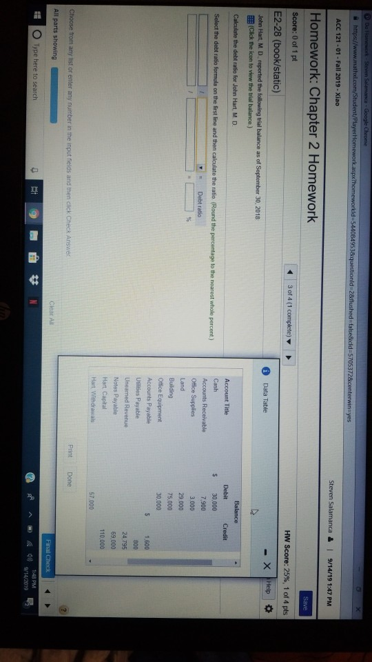  Da Hamework Steven Salamanca-Google Cheome https//www.mathxl.com/Student/PlayerHomework.aspx?homeworkld-5440849538questionld 2&flushed false&cld-57053728centerwin-yes ACC 121 01-