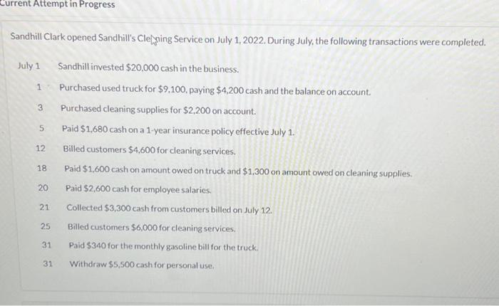 Journalize closing entries and complete the closing process. Sandhill Clark opened Sandhill's