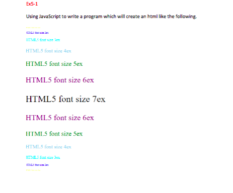  Ex5-1 Using lavaScript to write a program which will create an