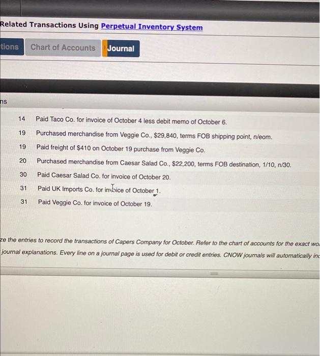 nstructions Oct. 1 3 4 6 13 Purchased merchandise from UK Imports