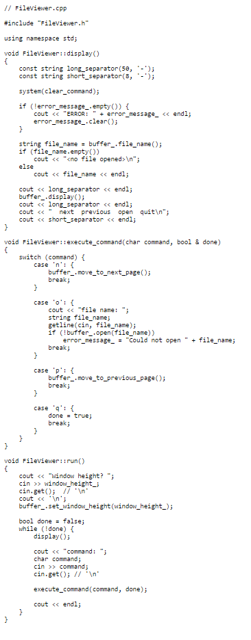 window_height_; cin.get I cout #include class Buffer public: void display() const; const