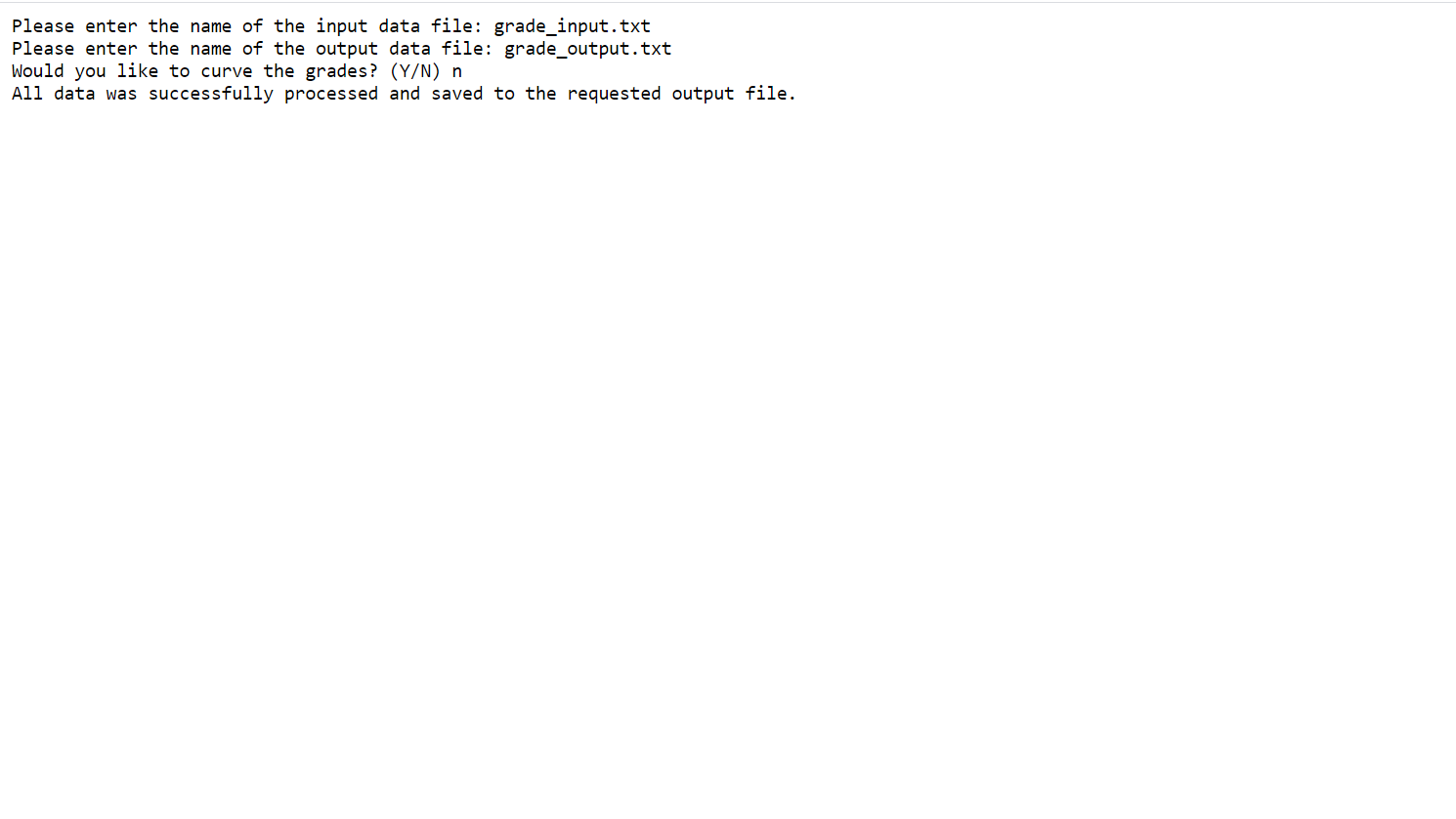 a new file. Input Data. A sample input data file of the