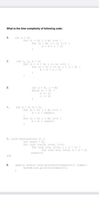 JAVAruntime and big o What is the time complexity of following code:
