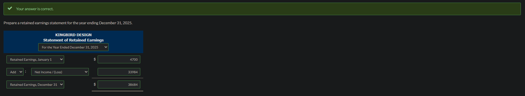 statement for the year ending December 31, 2025. (Enter loss using either