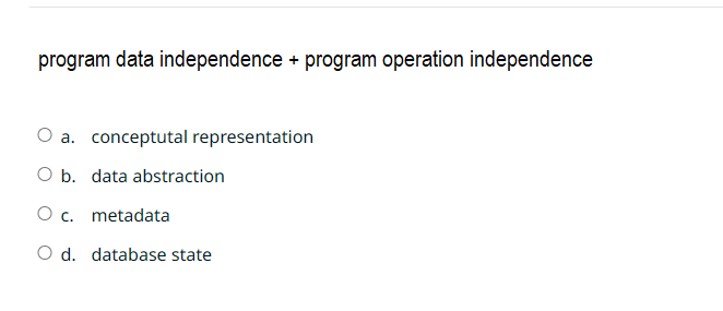  program data independence + program operation independence a. conceptutal representation b.