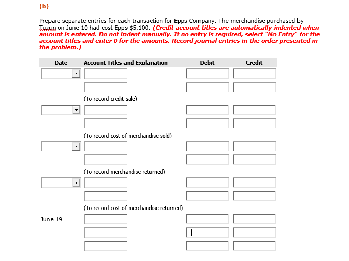  I need help with part B please. Prepare separate entries for