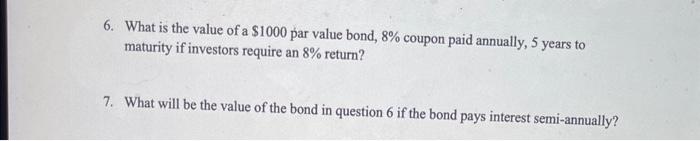 answer question 6 and 7 6. What is the value of a
