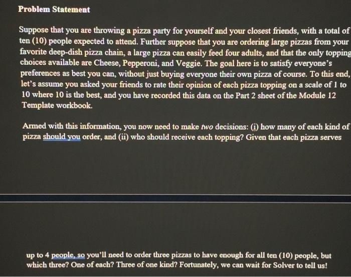 please show step by step and show the solver using excel Problem
