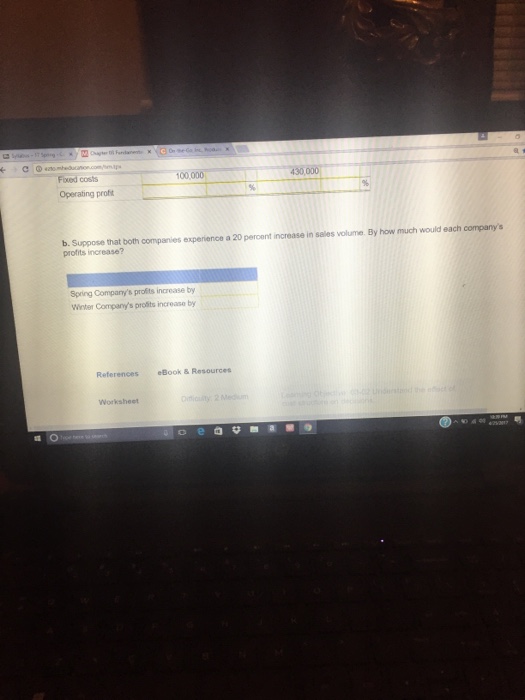 with a contribution margin ra of 025 and fixed costs of S100,000.