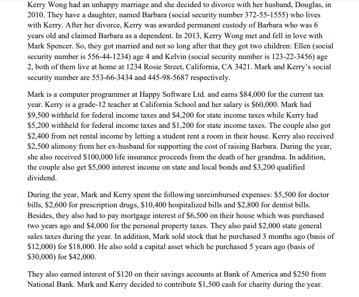  PLEASE HELP ANSWER ME QUESTION NUMBER 2 Kerry Wong had an