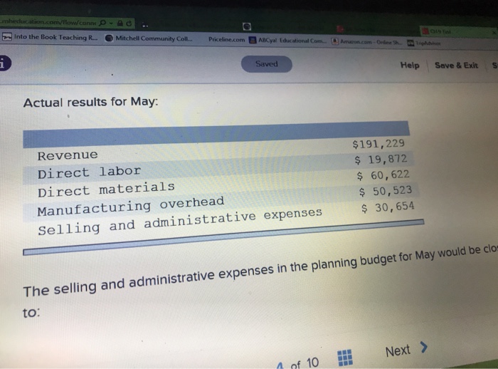 single product. The company use measure of activity in its budgets and