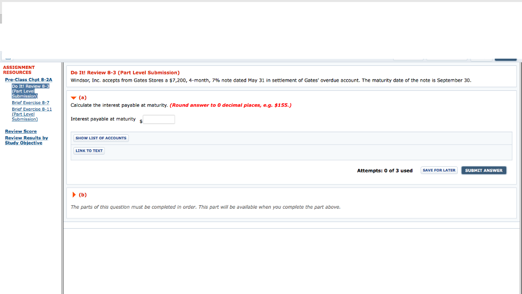 ASSIGNMENT RESOURCES Do It! Review 8-3 (Part Level Submission) Windsor, Inc.