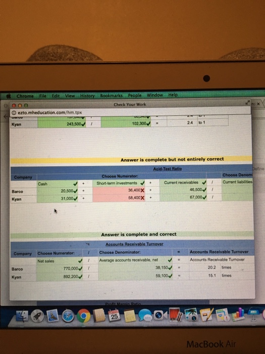 applies to the questions displayed below) Summary information from the financial statements