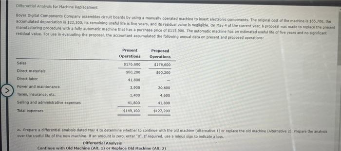  Olfferential Analyais for Machine Floplacement Boyer Digital Components Company assembles circuit