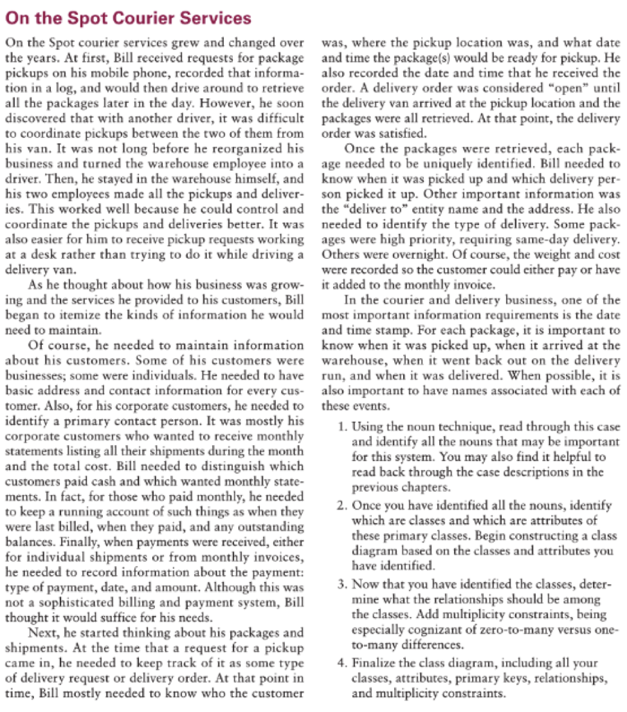  a) Using the noun technique, read through this case and identify