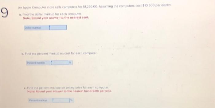  9 An Apple Computer store sells computers for $1,295.00. Assuming the