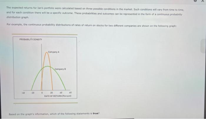 the anticipated return expected to result during each state of nature by