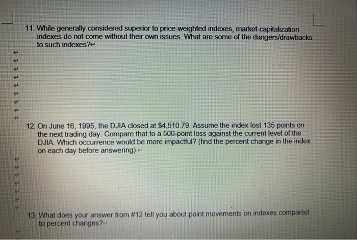 which index best reflects market actions ... The three indexes below are