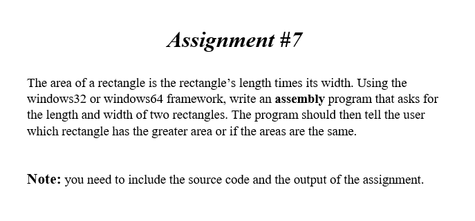  Make sure to write INTEL x86 assembly language code program. Not