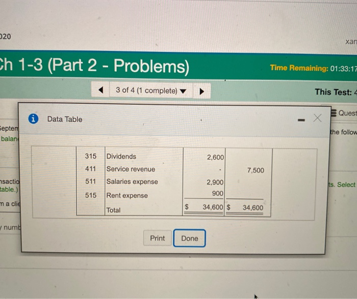 (Click the icon to view the trial balance.) transactions: (Click the icon