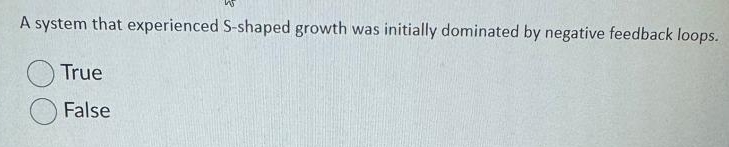  A system that experienced S-shaped growth was initially dominated by negative