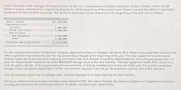 can i please get help with this question Oscar Clemente is the