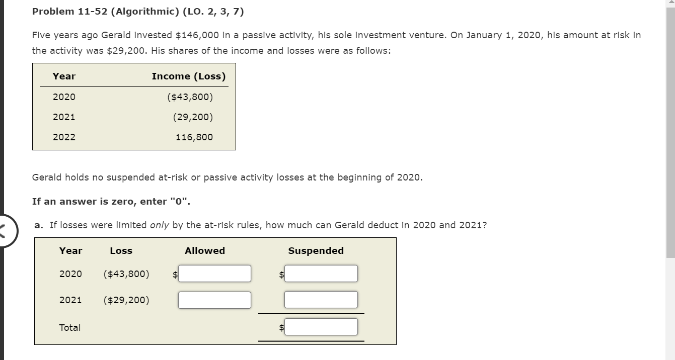  Problem 11-52 (Algorithmic) (LO. 2, 3, 7) Five years ago Gerald