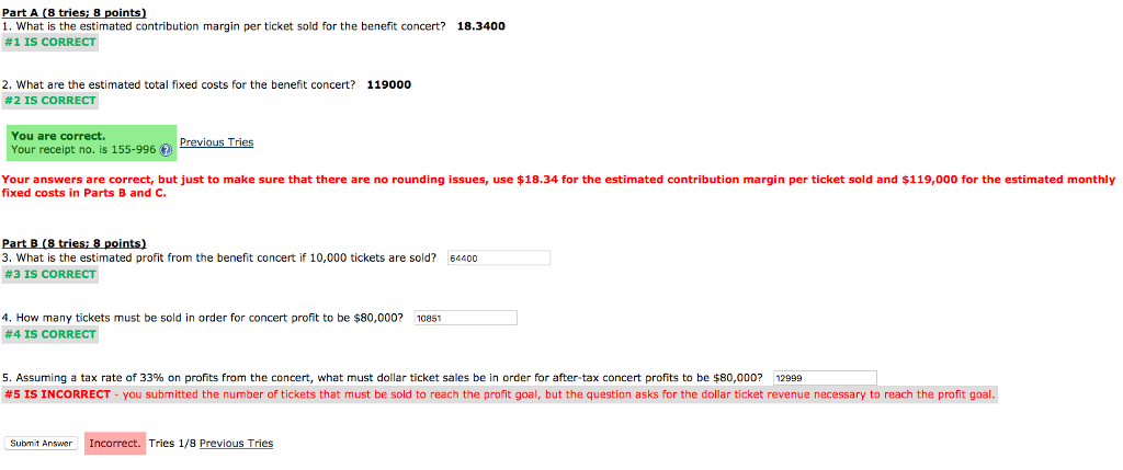 NOTE UNDER #5 WE DO NOT NEED TICKETS SOLD TO REACH PROFIT