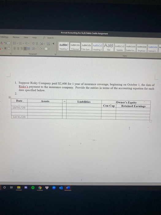 it works and i need a full explanation Accrual Accounting Acc Eq