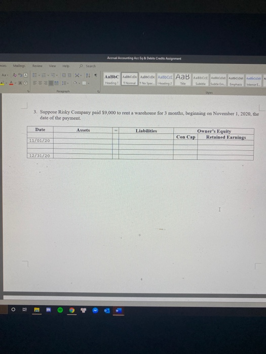 & Debits Credits Assignment "ings Review View Search A E A 214