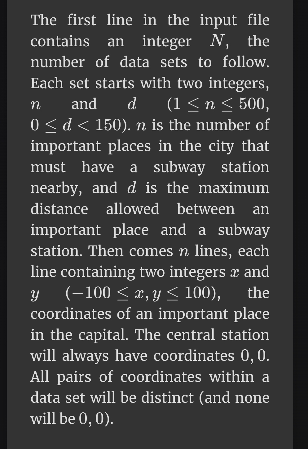  C++ The first line in the input file contains an integer