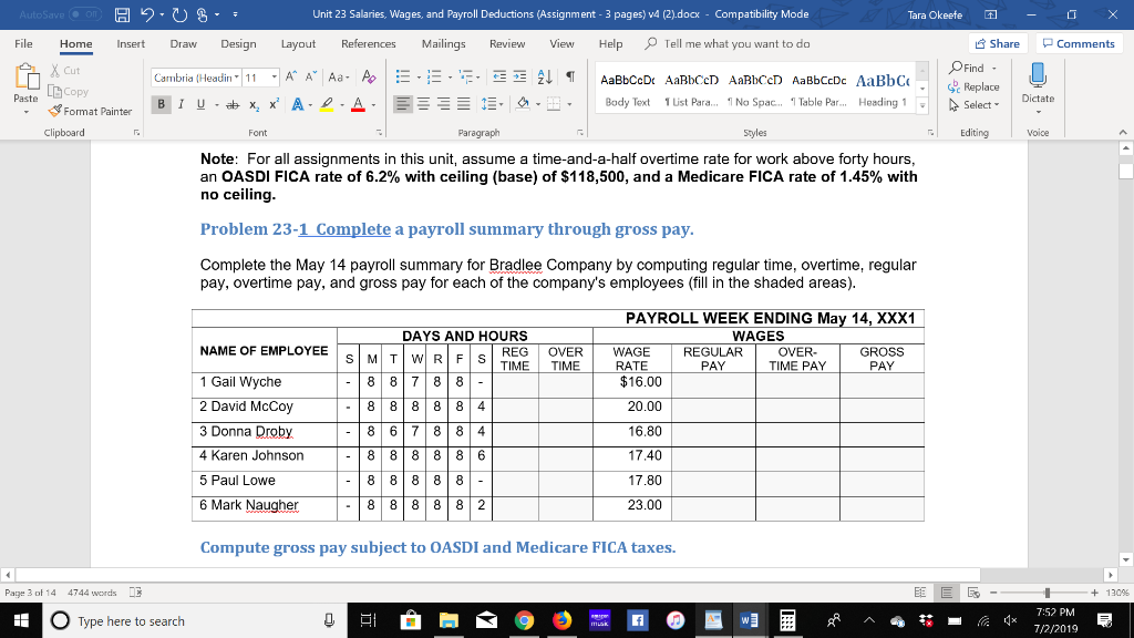  Unit (2).dock Salaries, Wages, and Payroll Deductions (Assignment - 3 pages)