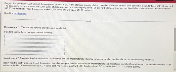 need help asap test is timed Bargain, Inc. produced 1,000 units of