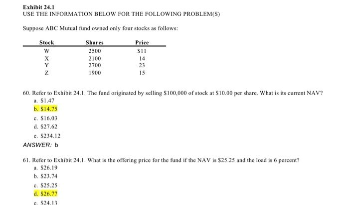  Exhibit 24.1 USE THE INFORMATION BELOW FOR THE FOLLOWING PROBLEM(S) Suppose