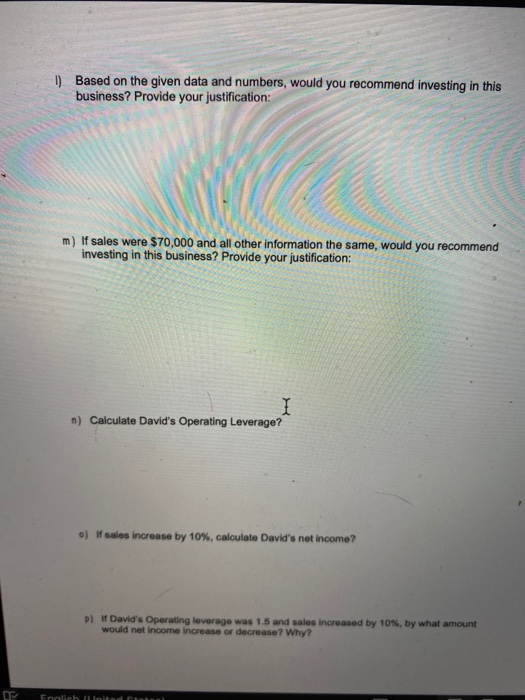 in units = Fixed cost / unit contribution margir 4) Break-even point