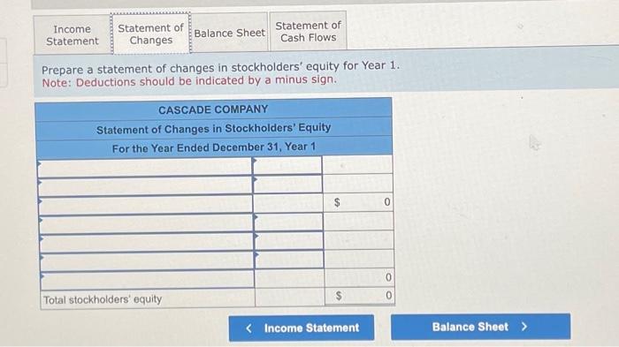 1 . Prepar a capital statement for Year 1 . Note: Deductions