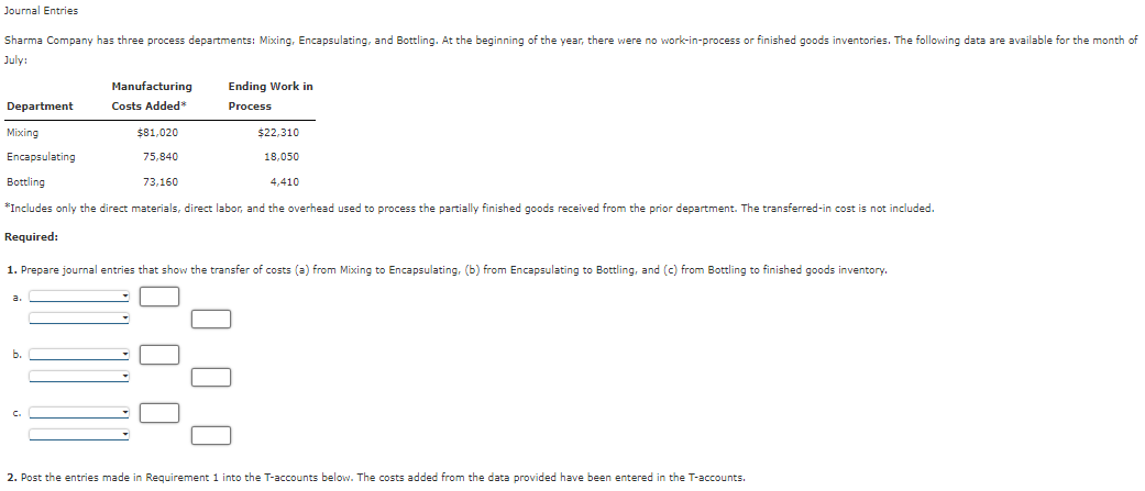  *Includes only the direct materials, direct labor, and the overhead used