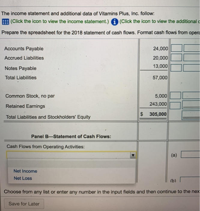 or enter a zero. Do not check your answer until both Panel