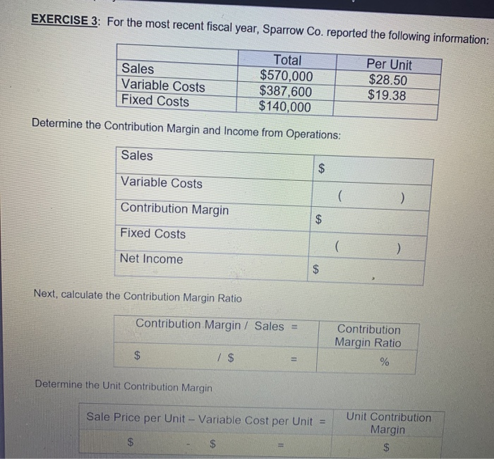  After completing Exercise 3, what is the correct total for the
