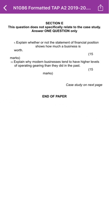 Section E N1086 Formatted TAP A2 2019-20.... SECTION E This question does
