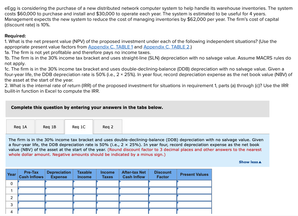  I need help with 1C (done exactly like this table) and