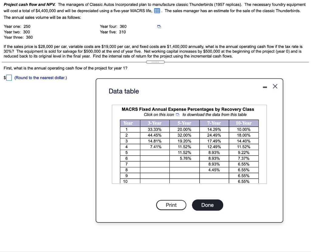 Hi can i get help with these cash flows Project cash flow