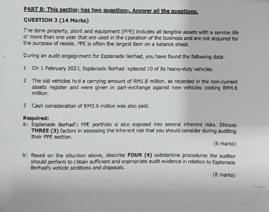 PART B: This section has two question:, Answer all the questions,
