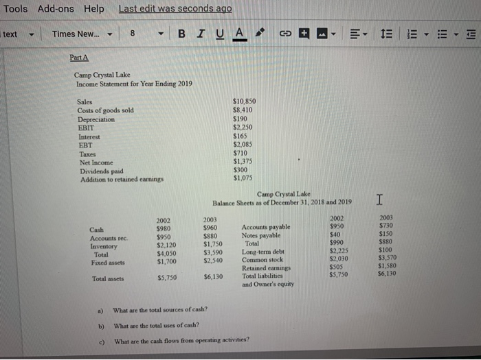  Tools Add-ons Help Last edit was seconds ago text Times New...