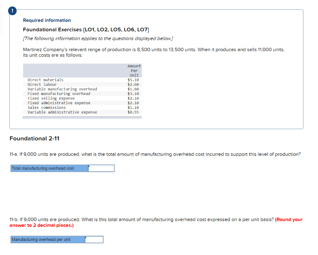  ! Required information Foundational Exercises (LO1, LO2, LOS, LOG, LO7) [The