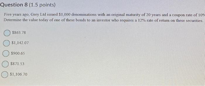 Need this question in 30 min please Five years ago, Grey Ltd