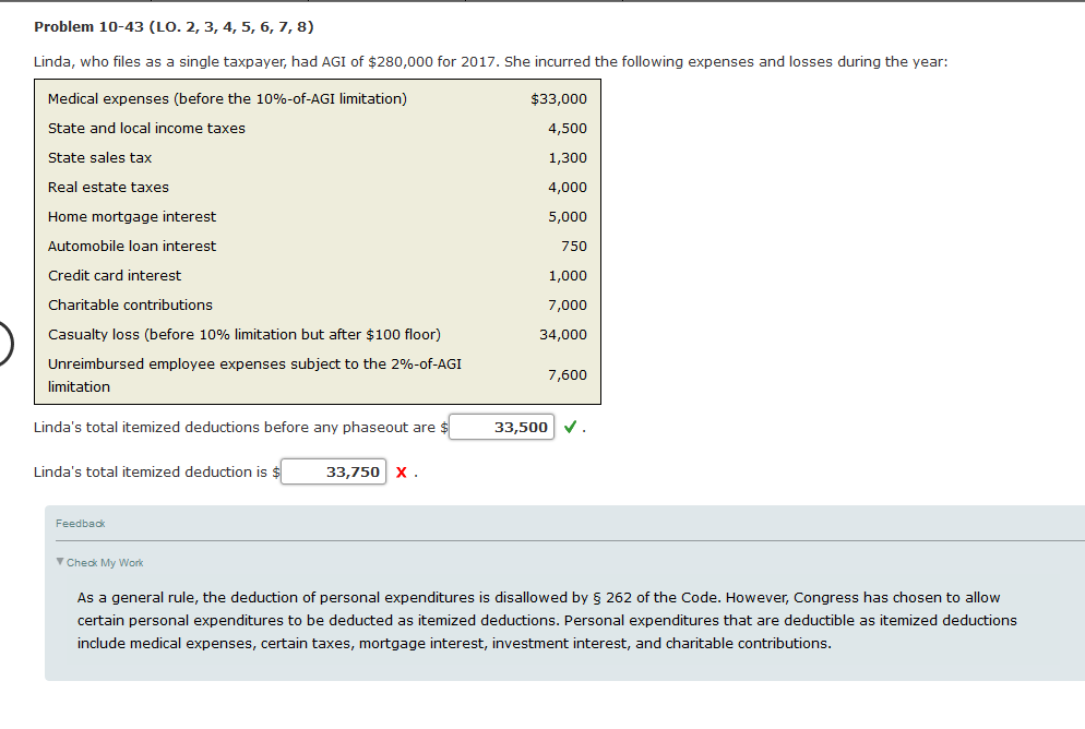 Tax Help Problem 10-43 (LO. 2, 3, 4, 5, 6, 7, 8)